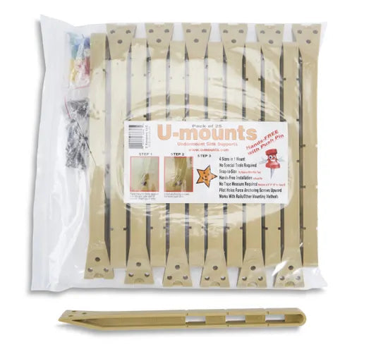 Go Clips U-Mount Sink Mounting Bracket 25 Per Bag