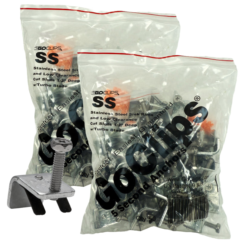 GoClips Stainless Steel Sink Clips, 50 Per Bag